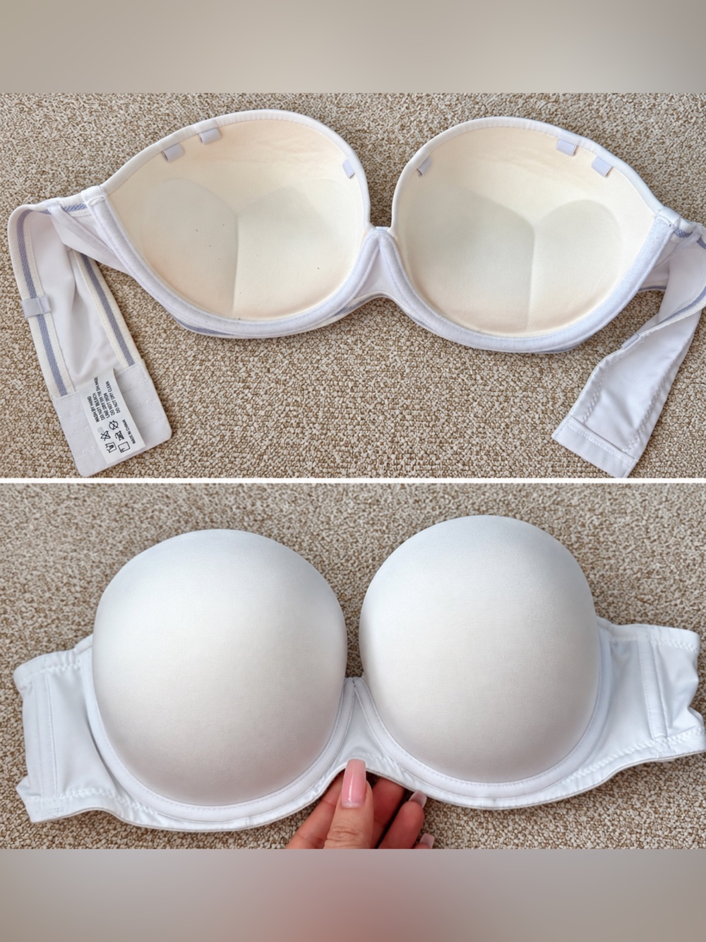 Strapless White Padded  Bra